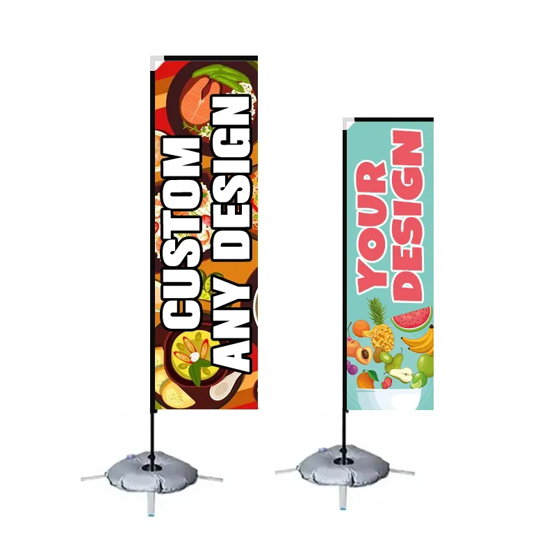 Hur stödjer rektangulära strandflaggor synligheten av varumärket utomhus på lokala marknader?